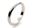 Wedding Ring D-Shape,  9k White Gold 2mm