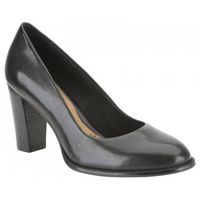 Alfresco Dine Womens Court Shoe in Black Leather or Wine Patent