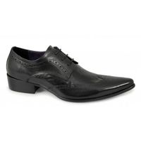 AREZZO Mens Leather Lace Up Cuban Heel Shoes Black