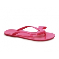 Ladies Jelly Flip Flop Mules Fuchsia Pink