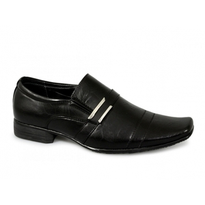 MACHEDA Mens Faux Leather Buckle Loafers Black