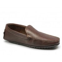 PIQUE Mens Slip On Leather Loafers Dark Brown
