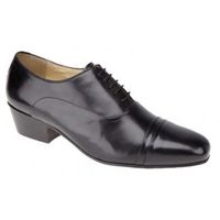 REYES Mens Cuban Heel Lace Up Shoes Black