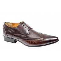 ROBERT Mens Pointed Winklepicker Shoes Brown