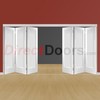 Freefold White Pattern 10 Style Folding 6 Door Set,  Height 2090mm,  Width 3726mm