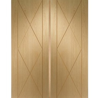 Sassari Oak Flush Door Pair with Groove Design