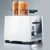 Graef 2 Slot Toaster - White / Polished Stainless Steel