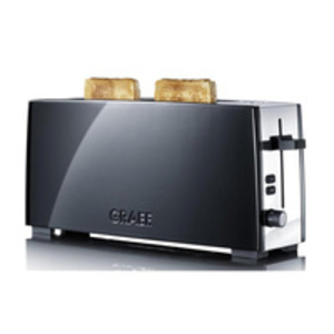 Graef Elongated 2 Slot Toaster - Black / Polished Stainless Steel