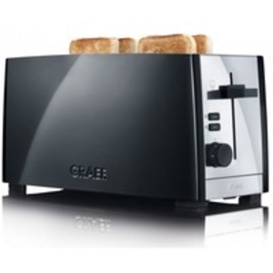 Graef Elongated 4 Slot Toaster - Black / Stainless Steel