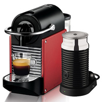 Magimix Pixie Nespresso Coffee Machine with Aeroccino - Carmin Red