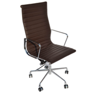 Eames 119 Dark Brown Faux Leather Swivel Chair