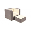 Grey and Cream Smartypants Chair and Footstool