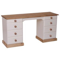 Double Pedestal Painted pine Dressing Table