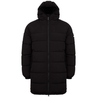 Demetrius Long Quilted Puffa Jacket in Black,  XXL