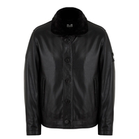 Joyceman Leather Jacket in Black,  XXL