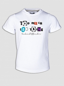 Kids Too Much Too Young Tee White