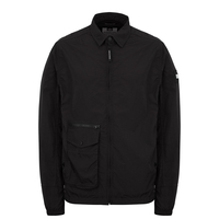 Vinnie Collared Over-Shirt in Black,  XXXL