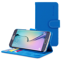 Snugg Galaxy S6 Edge Flip Case in Electric Blue Leather