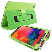Snugg Galaxy TabPRO 8.4 Case Cover and Flip Stand in Green Leather