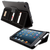 Snugg iPad mini Card Slot Executive Case in Black PU Leather