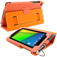 Snugg Nexus 7 2013 Leather Case in Orange