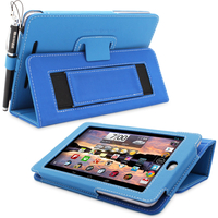 Snugg Nexus 7 Case Cover and Flip Stand in Electric Blue Leather