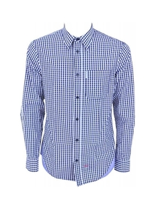 Gingham Check Shirt - Navy/White