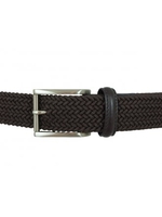 Leather Calf Textile Belt - Brown