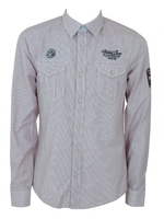 Micro Check Badge Shirt - Rosso