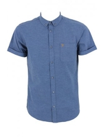 Micro Collar S/S Fleck Shirt - Navy
