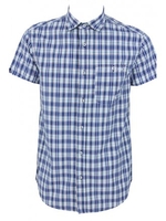 Short Sleeve Check Shirt - Navy/Cream