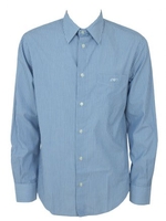 Twin Stripe Pocket Logo Shirt - Blue/White