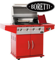 4 Burner Gas Barbecue with IR Rotisserie Burner and IR Side Burner (Red) - Boretti DaVinci