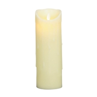 Large Dancing Flame Melted Edge LED Cream Candle