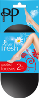 Silver Fresh Footsie with Cushion Sole 2 Pair Pack - Black - Black