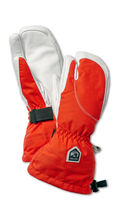 Hestra Army Leather Heli Womens 3 Finger Ski Glove Orange/White
