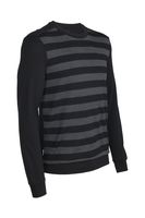 Icebreaker 2014 Escape Mens Long Sleeve Crew Stripe Top - Black/jet