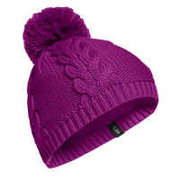 Icebreaker Boreal Womens Ski Bobble Hat In Vivid Purple