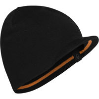 Icebreaker Escape Peaked Merino Wool Hat In Black And Orange