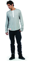 Mons Royale Henley LS In Grey Marl- Long Sleeve Base Layere Layer