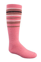 Wigwam Snow Swirl Pink Stripes Kids Ski Socks