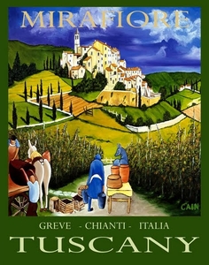 TUSCANY WINE POSTER by William Cain