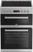 Beko EDC634S 60cm Double Oven Electric Cooker with Ceramic Hob - Silver