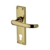 M.Marcus Project Hardware Avon Door Handle on Euro Plate Polished Brass