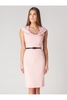 Hybrid Rosalie Foldover Neckline Dress With Satin Detail Baby Pink