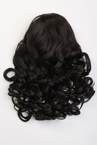 RUSSIAN STRANDS DOUBLE DELUXE SYNTHETIC VOLUMISING CURLY 3/4 HAIR PIECE 24 INCH - 4 DARKEST BROWN