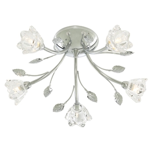 Belmont 5 Light Semi Flush Ceiling Light Polished Chrome