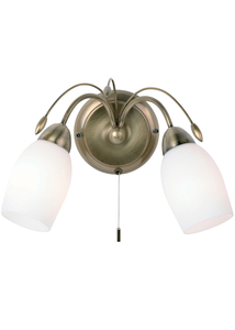 Endon Arizona 2 Light Wall Bracket Light Antique Brass
