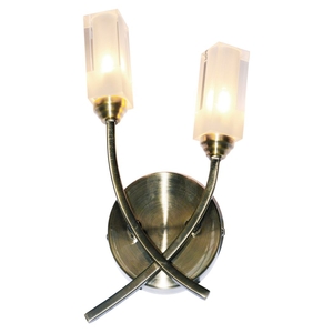 Icarus 2 Light Wall Light Antique Brass