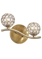Kumar 2 Light Wall Light Antique Brass